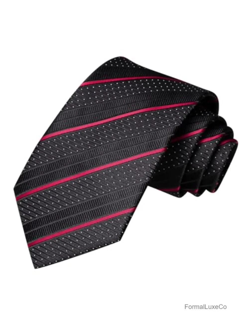 Silk Tie Set for Men - Necktie Pocket Square Cufflinks 3pc Formal Wedding